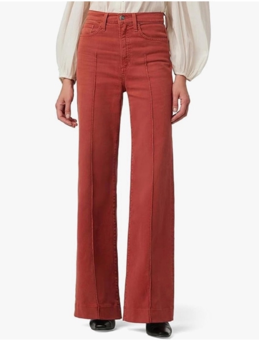 Joe's The Mia High Rise Wide Leg Jeans Womens Size 27 x 32 Stretch Burnt Pintuck